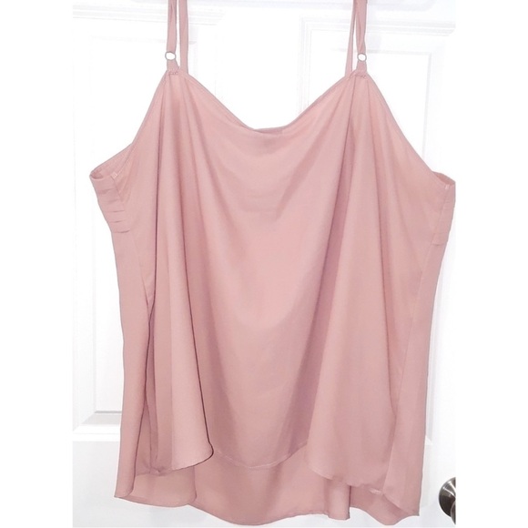 ❤️ 🆕 TORRID dusty pink georgette pleated cami Blouse Size 2X - Picture 7 of 10